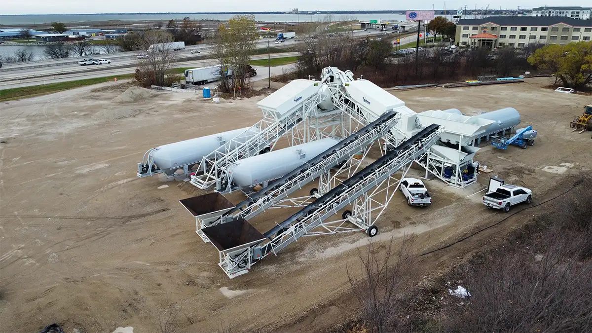 HT Series Batch Plant – TM-12 Tilt Mixer – HCA Silo – Conveyors HT Series Batch Plant - TM-12 Tilt Mixer - HCA Silo - Conveyors