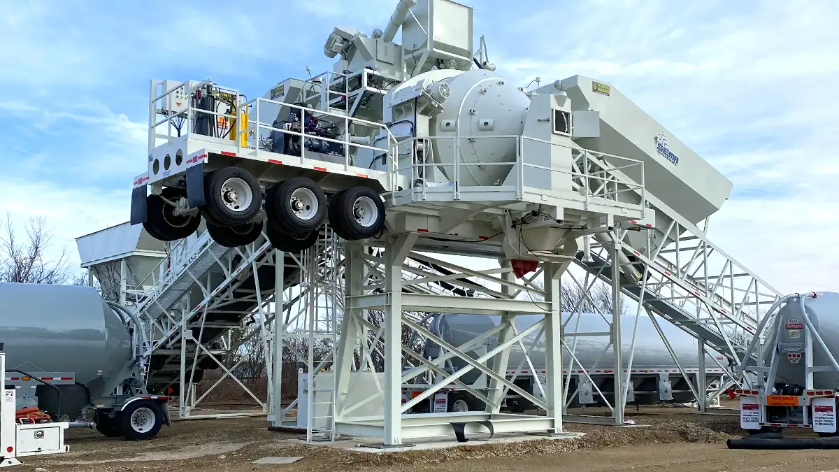 HT Series Batch Plant – TM-12 Tilt Mixer – HCA Silo – Conveyors HT Series Batch Plant - TM-12 Tilt Mixer - HCA Silo - Conveyors